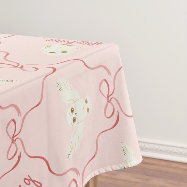 Hedwig Pink Ribbon Pattern Tablecloth (In Situ)