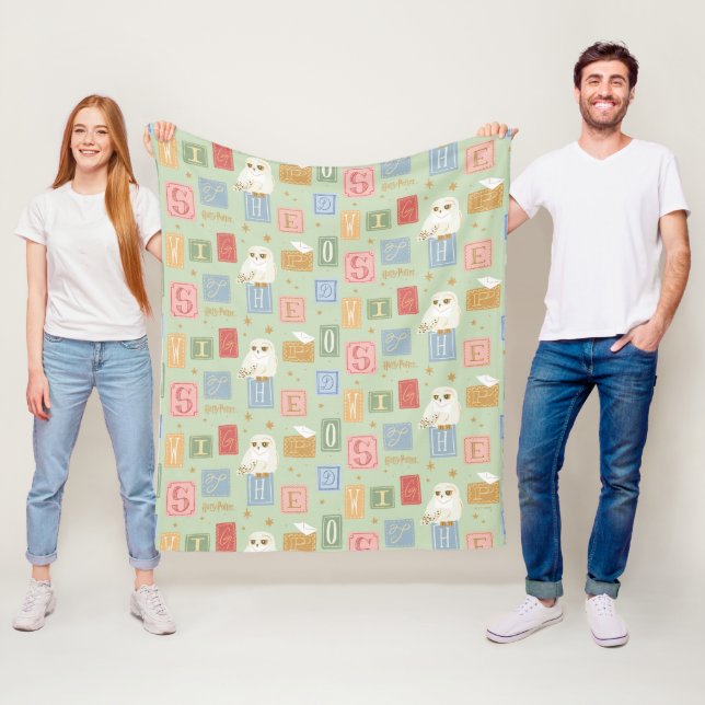 Hedwig Post Letter Block Pattern Fleece Blanket (In Situ)