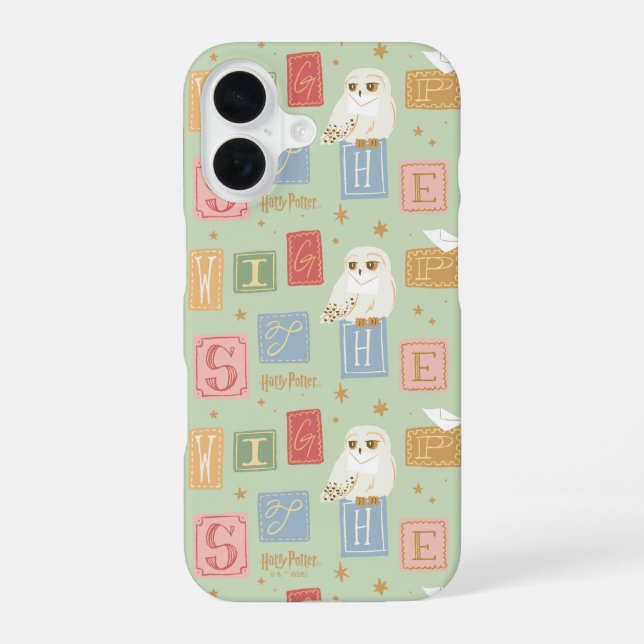 Hedwig Post Letter Block Pattern iPhone 16 Case (Back)