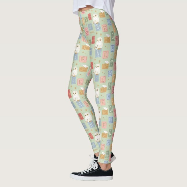 Hedwig Post Letter Block Pattern Leggings (Left)
