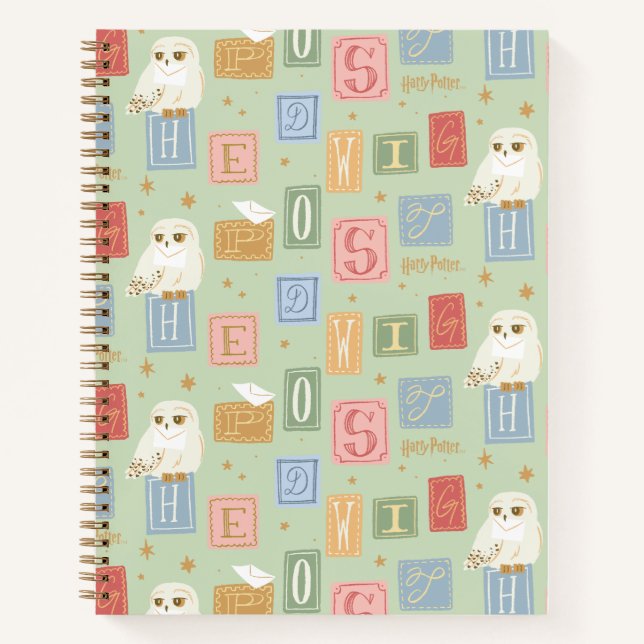 Hedwig Post Letter Block Pattern Notebook (Front)