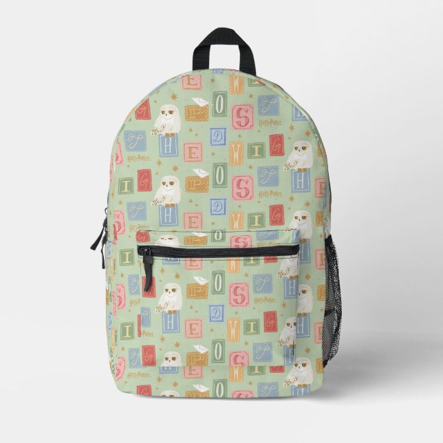 Hedwig Post Letter Block Pattern Printed Backpack (Front)