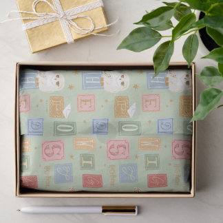Hedwig Post Letter Block Pattern Tissue Paper
