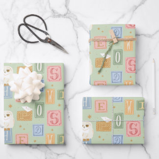 Hedwig Post Letter Block Pattern Wrapping Paper Sheet