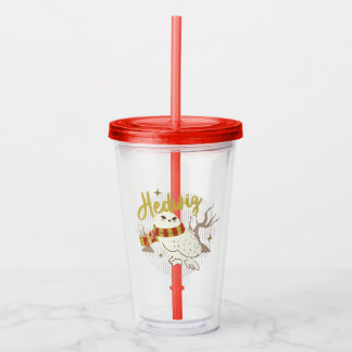 Hedwig Whimsical Forest Drawing Acrylic Tumbler