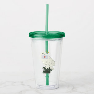 Hedwig With Letter Whimsical Drawing Acrylic Tumbler