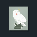 Hedwig With Letter Whimsical Drawing Canvas Print<br><div class="desc">Deliver a little magic with this charming Hedwig illustration inspired by the wizarding world. Perched atop a stack of spellbinding textbooks labeled Potions and Herbology, Hedwig proudly holds a sealed Hogwarts™ letter. The soft, minimalist style and muted tones give this design a cozy, storybook feel, while subtle sparkling accents add...</div>