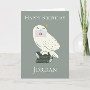Hedwig With Letter Whimsical Drawing Card