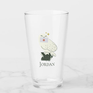 Hedwig With Letter Whimsical Drawing Glass
