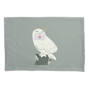 Hedwig With Letter Whimsical Drawing Pillowcase