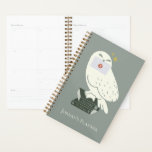 Hedwig With Letter Whimsical Drawing Planner<br><div class="desc">Deliver a little magic with this charming Hedwig illustration inspired by the wizarding world. Perched atop a stack of spellbinding textbooks labeled Potions and Herbology, Hedwig proudly holds a sealed Hogwarts™ letter. The soft, minimalist style and muted tones give this design a cozy, storybook feel, while subtle sparkling accents add...</div>