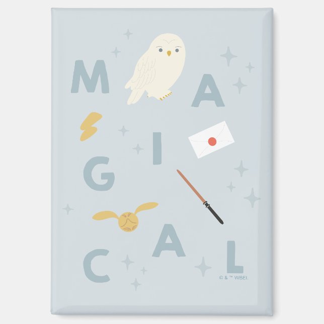Hedwigh "Magical" Typography Graphic Magnet (Front)