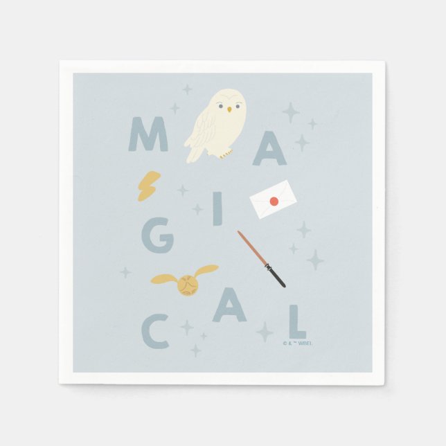 Hedwigh "Magical" Typography Graphic Napkin (Front)