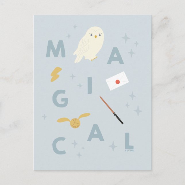 Hedwigh "Magical" Typography Graphic Postcard (Front)