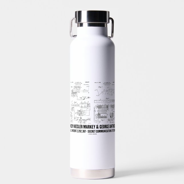 Hedy Kiesler Markey G. Antheil US Patent 2292387 Water Bottle (Front)