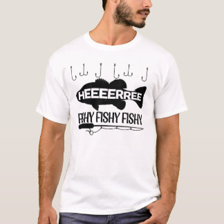 Heeeerrree Fishy Fishy Funny Fishing Shirt Bass An