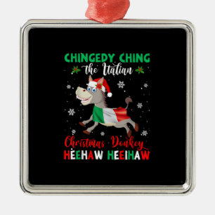 HEEHAW The Christmas Donkey   Donkey Lovers Gifts Metal Ornament