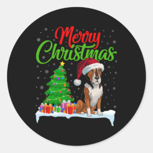 Heeler Dog Christmas Tree Lights Funny Xmas Heeler Classic Round Sticker