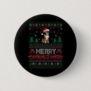 Heeler Dog Lovers Santa Hat Christmas Tree Lights 2 Inch Round Button