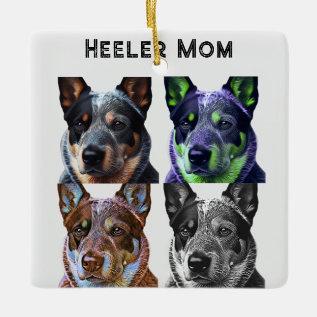 Heeler Mom Blue Heeler Dog Mom Ceramic Ornament (Front)