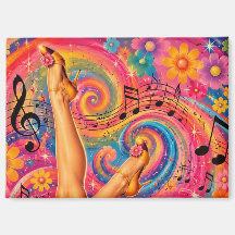 Heels music flowers colour swirl