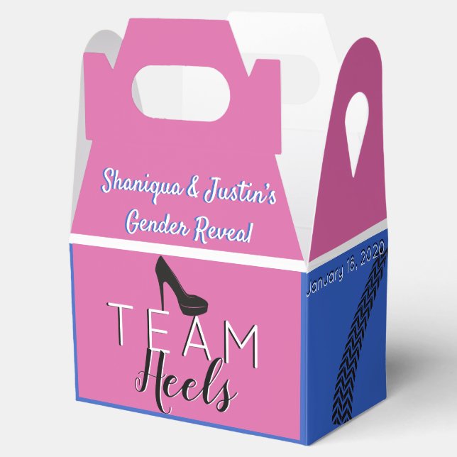 Heels or Wheels | Pink & Blue {Car} Gender Reveal Favor Box (Opened)