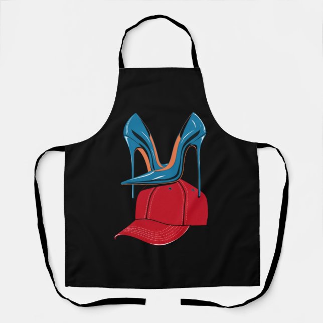 Heels stepping on Red MAGA Hat Election 2024 Apron (Front)