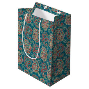 Heffalumps Red Blue Beige Paisley Gift Bag
