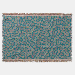 Heffalumps Red Blue Beige Paisley Throw Blanket