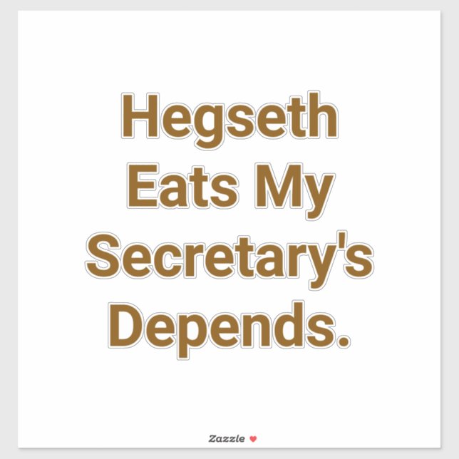 Hegseth Eats Depends Hankamer Artjunkhaus Comic  (Sheet)