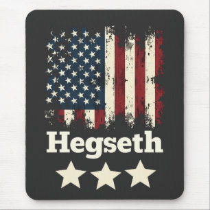 Hegseth Trump Administration American Flag Mouse Pad