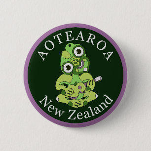 Hei Tiki New Zealand badge 2 Inch Round Button