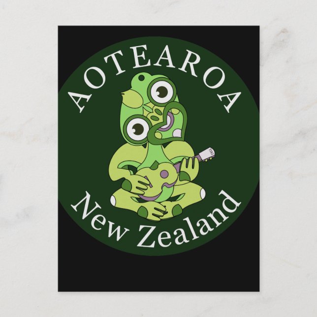 Hei Tiki Ukulele Aotearoa Postcard (Front)