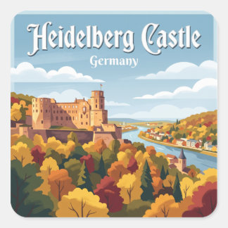 Heidelberg Castle Germany Square Sticker