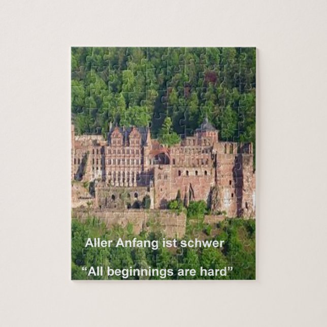 Heidelberg Castle In German & German Saying Jigsaw Puzzle (Vertical)