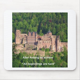 Heidelberg Castle In German & German Saying Mouse Pad