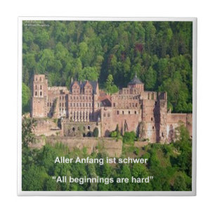 Heidelberg Castle In German & German Saying Tile