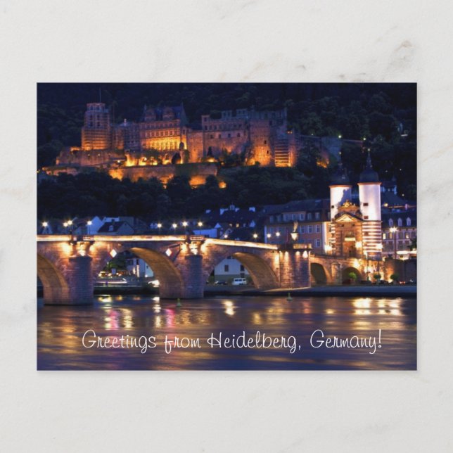 Heidelberg la carte postale de nuit (Devant)