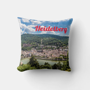 Heidelberg Neckar Panorama Germany Throw Pillow