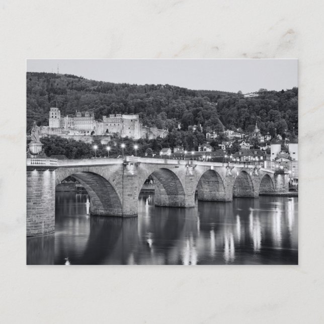 Heidelberg view at evening time postcard (Front)