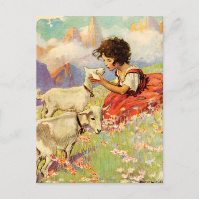 “Heidi and Her Goats” by Jessie Willcox Smith Postcard (Front)