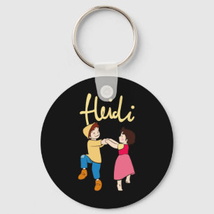 Heidi And Peter Dancing With Logo Yellow Cartoon T Keychain