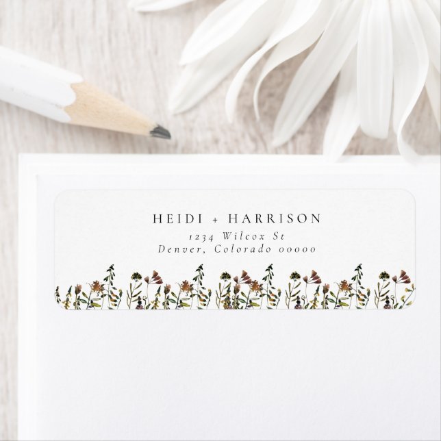 HEIDI Bohemian Watercolor Fleur sauvage Adresse (En situation)