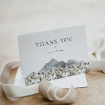HEIDI Bohemian Watercolor Wildflower Mountain Thank You Card<br><div class="desc">This thank you card features bohemian watercolor wildflower and mountains paired with a simple serif font. This thank you card is the perfect addition to your boho or rustic mountain themed event.</div>