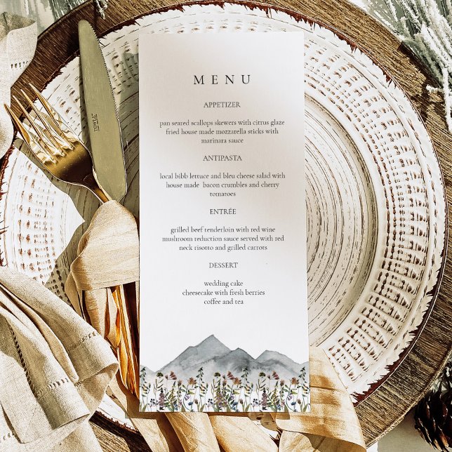 HEIDI Boho Fleur sauvage Mountain Dinner Cartes de (Créateur téléchargé)