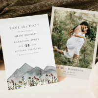 HEIDI Boho Mountain Wildflower Photo Save the Date