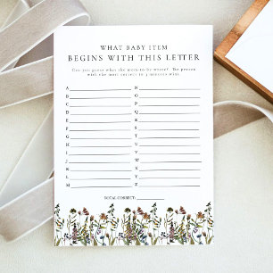 HEIDI Boho Wildflower ABC Baby Shower Game Invitation