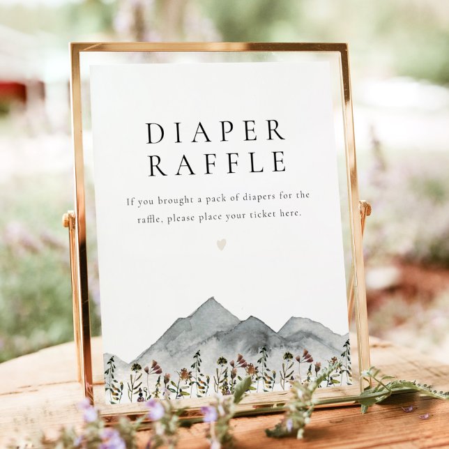 HEIDI Boho Wildflower Mountain Baby Diaper Raffle Poster (Creator Uploaded)