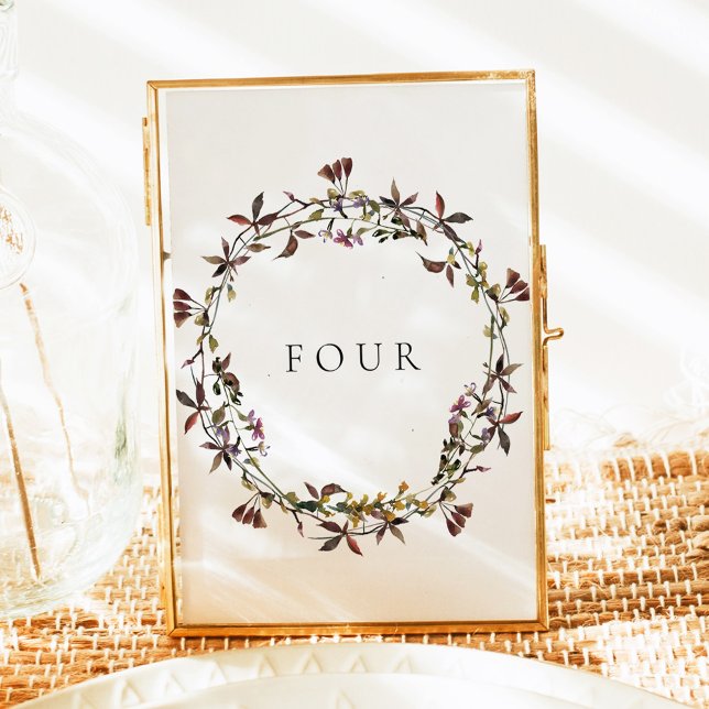 HEIDI Boho Wildflower Wreath Table Number Cards (Creator Uploaded)