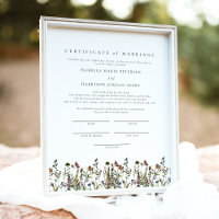 HEIDI Mountain Wildflower Marriage Certificate